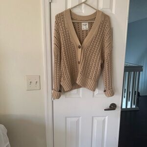Abercrombie & Fitch Beige Cardigan Sweater